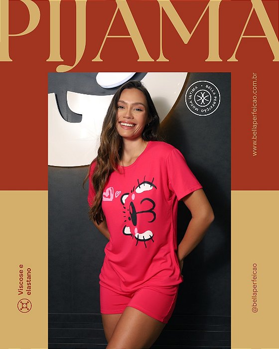 Pijama M/C cate rosa