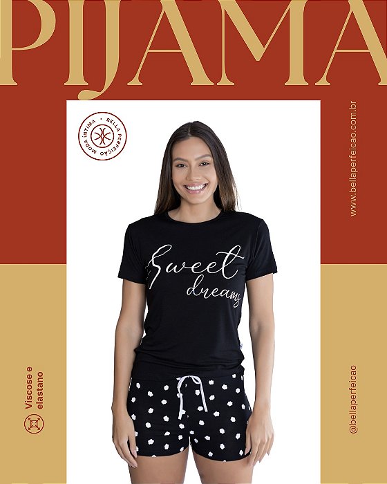 Pijama Nuvem Manga curta