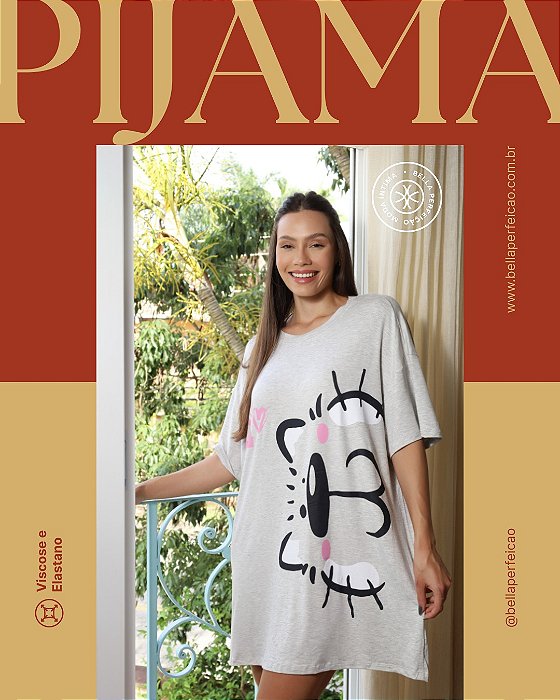 Pijama Camisetão cat