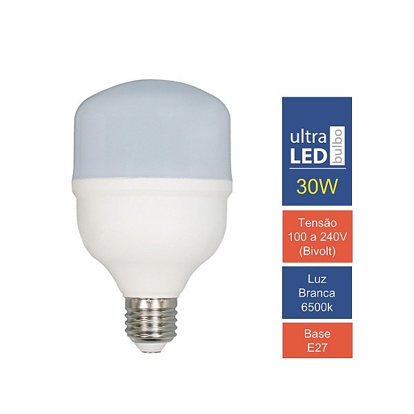 Lâmpada Led Ultraluz 30w 6500k Bulbo E27 Branco Frio Bivolt