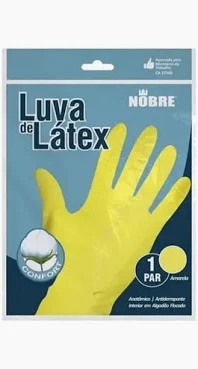 Luva Nobre Latex Sl 01 Tam G Amarela CA 41780