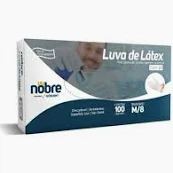 Luva de Látex com Pó Tam 8 M cx c/ 100 Uni Nobre CA 37166