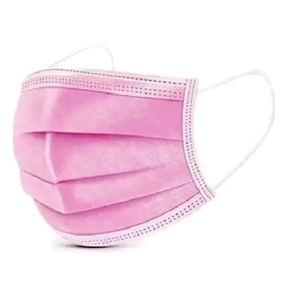 Máscara Tripla Com Elástico Rosa Medix Cx/50 un