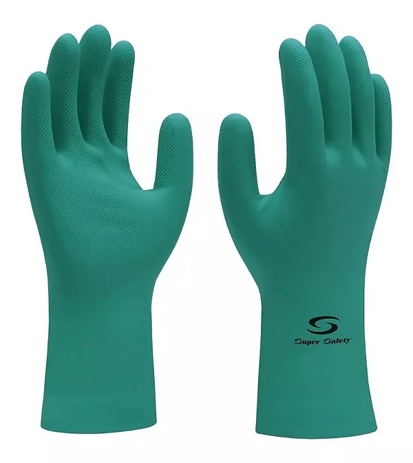 Luva Nitrílica Nitrogreen Tamanho 9 Super Safety CA 33334