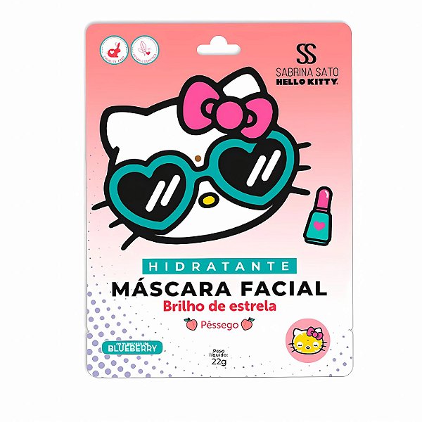 Máscara Facial Hidratante Pêssego Sabrina Sato Hello Kitty