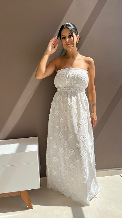 VESTIDO FLOR BORDADO