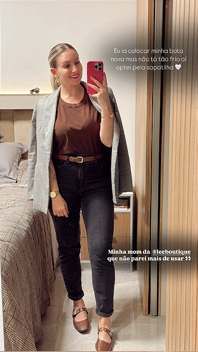 CALÇA MOM BLACK STONE