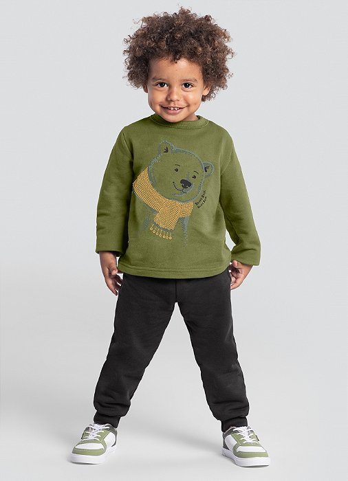 Conjunto Moletom Urso Corajoso