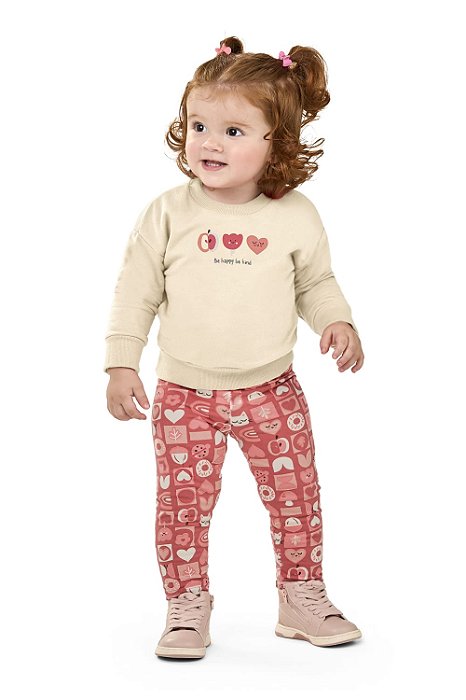 Conjunto Moletom Menina Felicidade