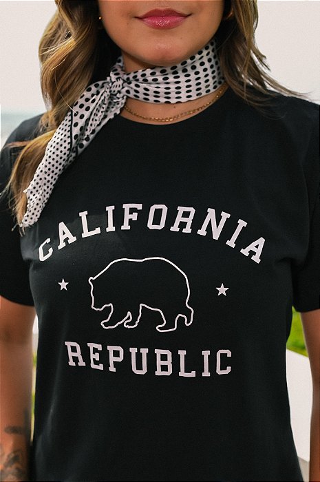 T-shirt Preta California Republic