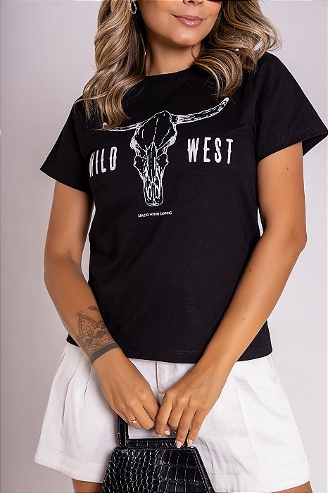 T-shirt Preta Wild West
