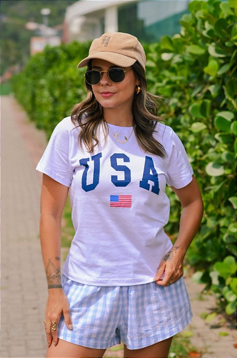 T-shirt Branca USA
