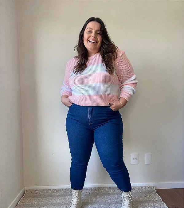 Tricot Plus Size Listrado