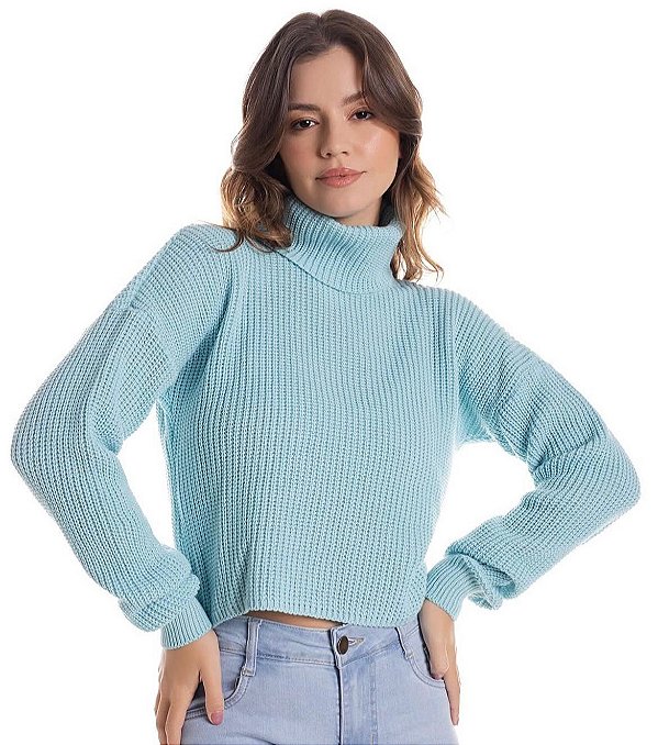 Cropped Tricot Azul