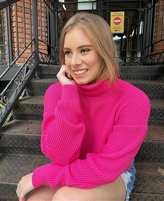 Cropped Tricot Rosa Pink