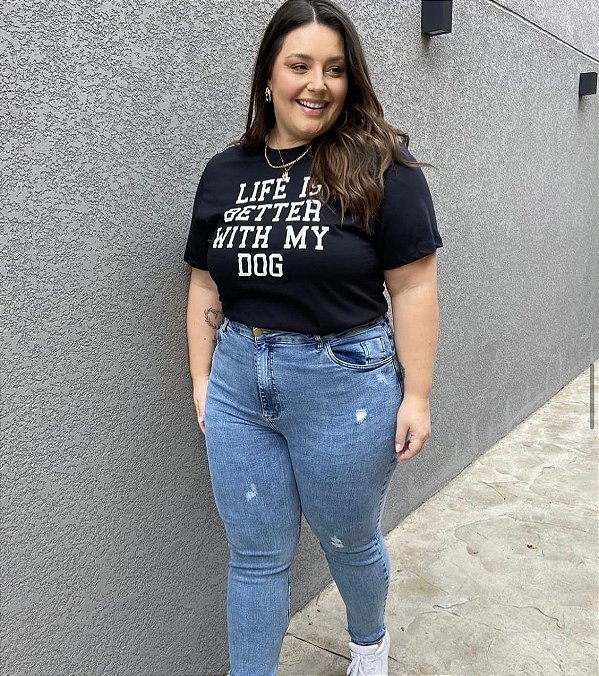 Calça Jeans Plus Size Destroyed
