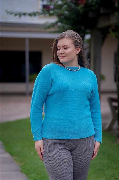 Blusa Fio Pluma com Desenhos em Aran