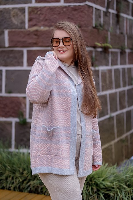 Casaco Jacquard com Capuz
