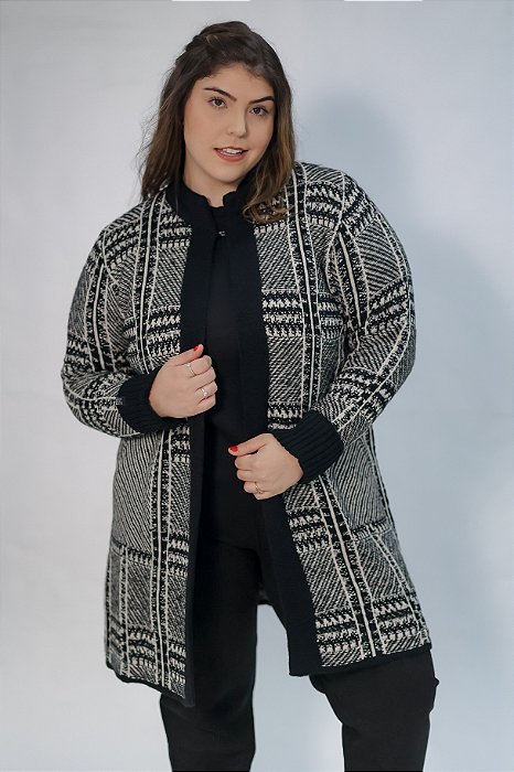 Casaco em Jacquard com Bolso