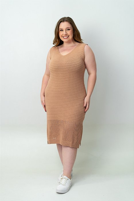 Vestido Detalhe Barrado Furos