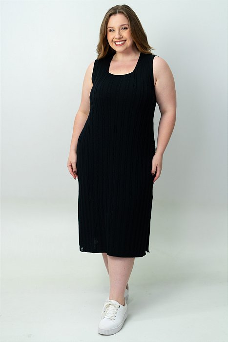 Vestido Regata com Decote Quadrado
