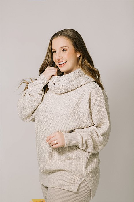 Blusa Com Gola Avulsa Relevo Calmo