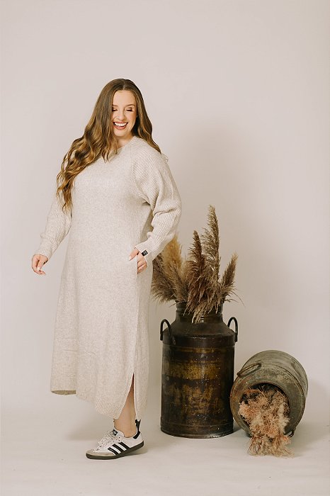Vestido Midi Trama Natural