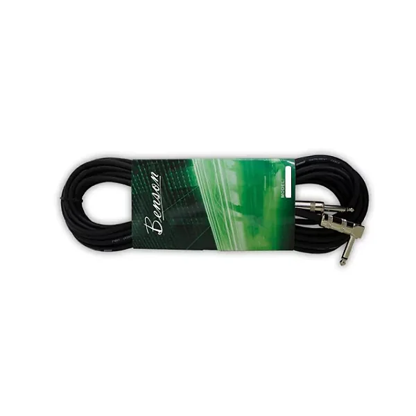 Cabo de Guitarra Benson 6m GC020-6M  - com 1 dos plugs em L Preto