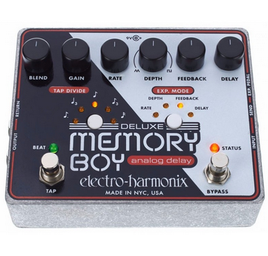 Pedal Electro Harmonix DELUXE MEMORY BOY - Tap Tempo Analog Delay acompanha fonte 9,6v - 200 mA PSU