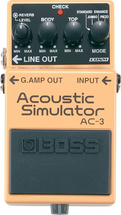 Pedal BOSS AC-3 Acoustic Simulator - transforma sua guitarra em um violão