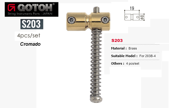 Jogo de Saddles GOTOH S-203 CR c/4 peças p/203B-4C Tipo Jazz Bass