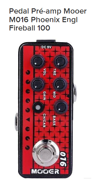Pedal MOOER Pre Amp Guitarra PHOENIX - M016