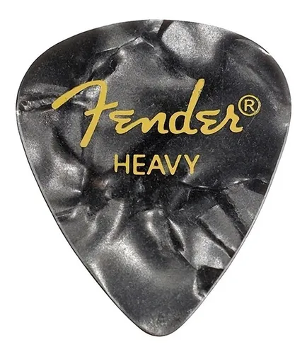 Palheta Fender Madrepérola Preta Heavy (unidade)