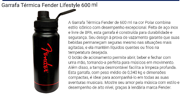 Garrafa Térmica (LIFESTYLE) FENDER