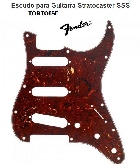 Pickguard Fender Stratocaster Tortoise 3 camadas c/ 3 singles - 11 furos
