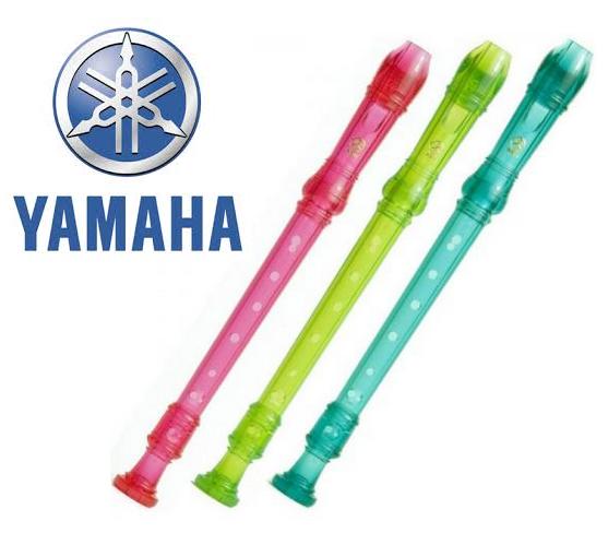 Flauta Doce Soprano Germânica YAMAHA YRS-20G Colorida cor: Azul Transparente ou Verde Transparente