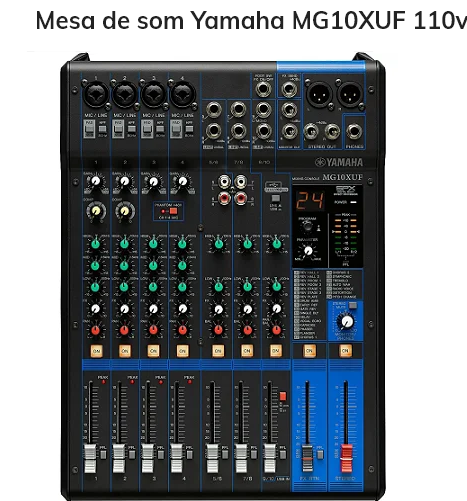 MG 10XUF c/ Faders Mesa analógica Yamaha