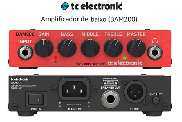 Cabeçote TC ELECTRONIC p/ Baixo BAM200 - 200 Watts