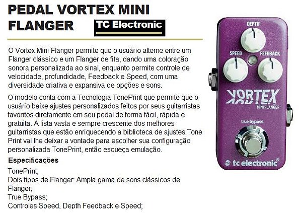 Pedal TC ELETRONIC Vortex Mini Flanger