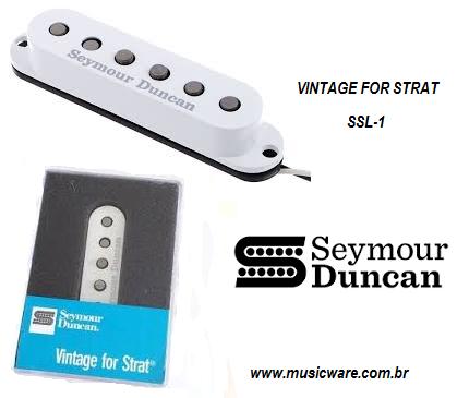 Captador SEYMOUR DUNCAN SSL7 Quarter Pound RW/RP Vintage Staggered Reverse Wind /Reverse Polarity p/Strat c/ cover Preto