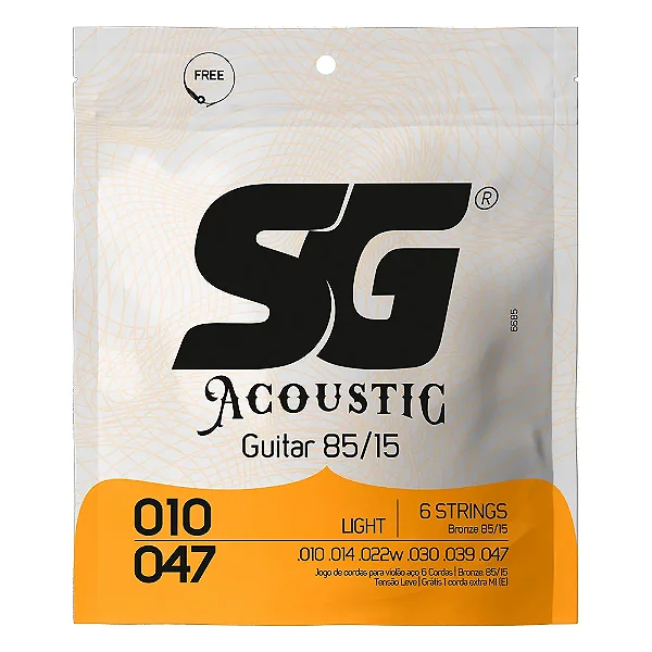Encordoamento SG Violão aço 0.10 c/corda Grátis