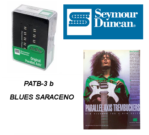 Captador SEYMOUR DUNCAN Parallel Axis Trembucker - PATB-3 b (Ponte) BLUES SARACENO Cor: Preto