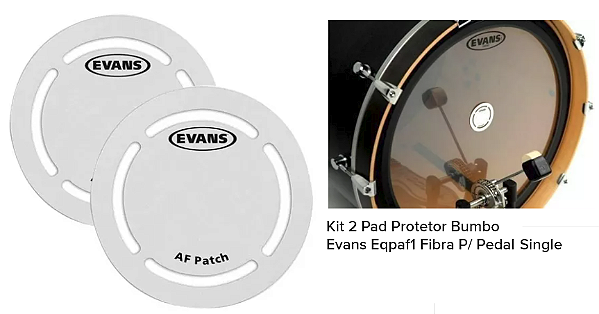 Proteção - Reforço para Pele de Bumbo Evans AF PATCH EQPAF1 p/bumbo simples com 2 peças - Branco(made in USA)