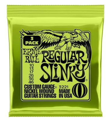 Pack c/ 3 Jogos Guitarra 0.10/0.46  Regular Slinky 3221