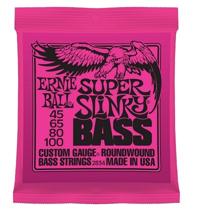 Encordoamento Ernie Ball Baixo 4 Cordas 0.45/100 cod.2834 (Made in USA)