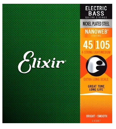 Encordoamento ELIXIR Baixo 4 Cordas (45/105) Nanoweb 14087