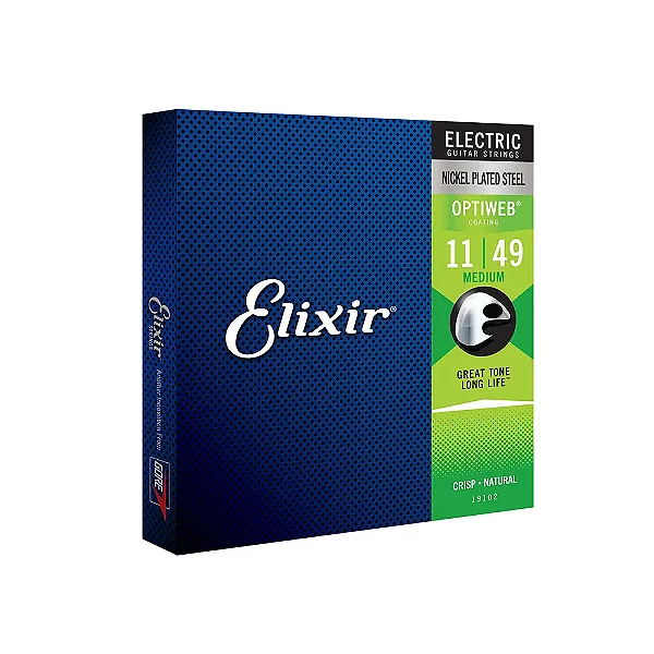 Encordoamento ELIXIR Guitarra OPTIWEB 0.11 Medium - Som mais Natural