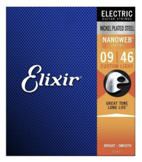 Encordoamento Elixir Guitarra Nanoweb Híbrida  0.09/0.46