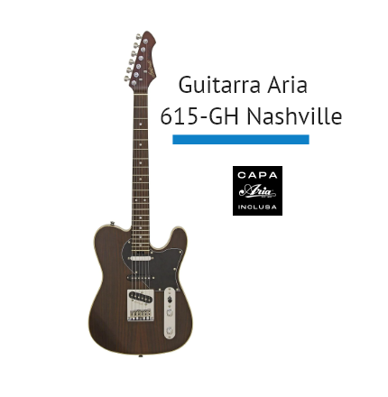 Guitarra ARIA PRO II Tele Nashville - c/ 3 Captadores super acabamento