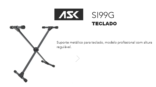 Suporte para Teclado ASK Modelo SI99G- acabamento Preto